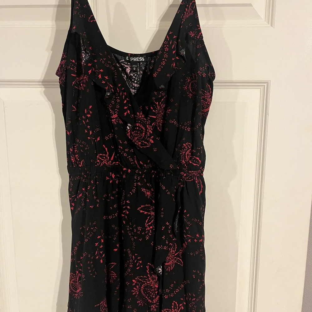Express Black and pink Patterned Dress